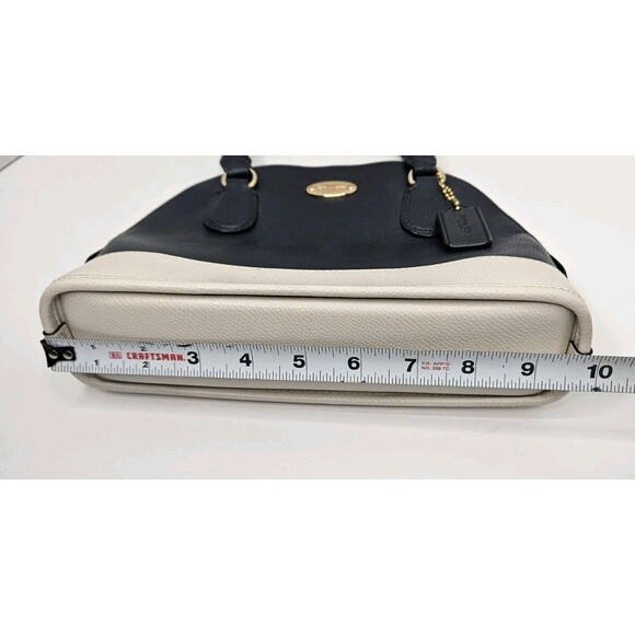 Coach Mini Cora Domed Satchel Bi Color Leather F34517 Midnight Blue W/ Wristlet - Picture 12 of 16